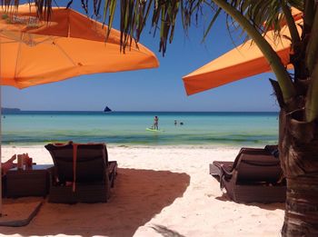 Scenic view of beach against sky