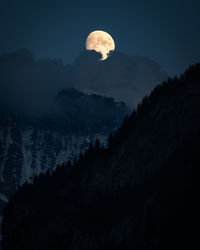 Scenic view of mountains against sky during sunset