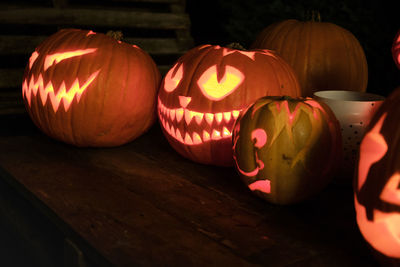 Close-up of pumpkin on table