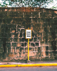 Information sign on wall