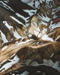 High angle view of snow covered landscape