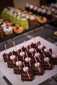 Close-up of text on shelf