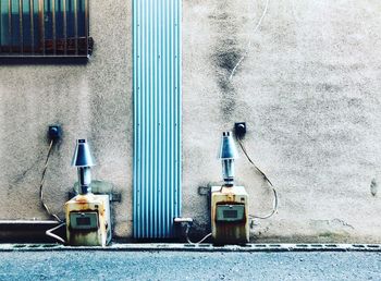 Close-up of pipe on wall
