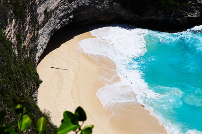 High angle view of beach