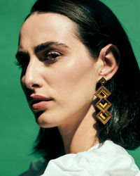 Close-up portrait of beautiful young woman