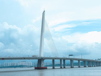 Bridge over sea against sky