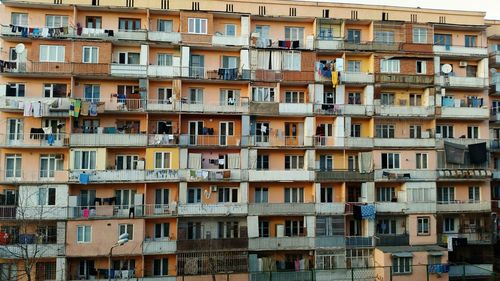 Low angle view of building with balconies