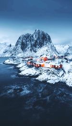 Scenic view of snowcapped mountain against sky