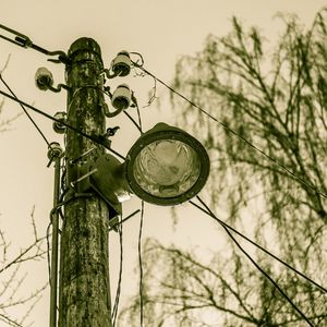 Low angle view of power lines