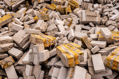 Full frame shot of garbage at construction site