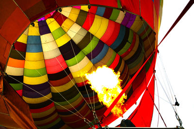 Low angle view of hot air balloon against sky