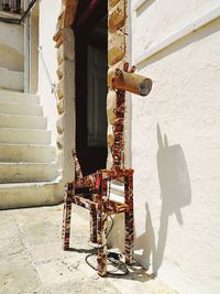 Fire hydrant on wall of old building