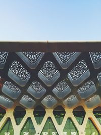 Low angle view of built structure against clear sky