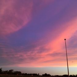 Low angle view of silhouette trees against sky at sunset