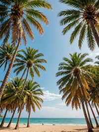 Palm trees on beach