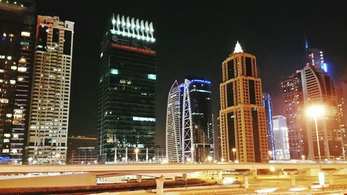 City lit up at night