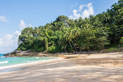 Scenic view of beach against sky