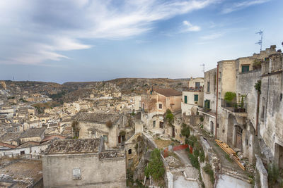 Ancient unesco heritage old town of matera sassi di matera, in southern italy. prehistoric dwellings