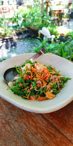 Close-up of food in bowl on table