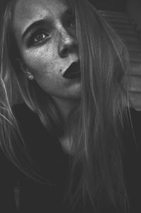 Close-up portrait of a young woman