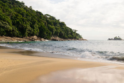 Scenic view of sea against sky in a brazilian beach, são paulo state.