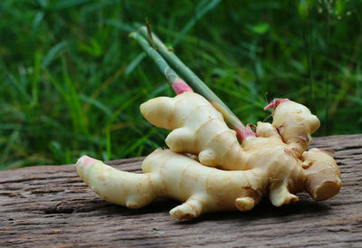 Close-up of bananas on table