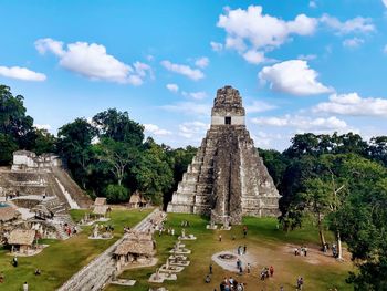 View of temple against cloudy sky