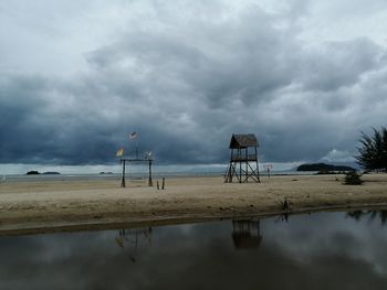 Scenic view of beach against sky