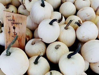 Full frame shot of pumpkins in market