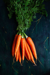 High angle view of vegetables on table