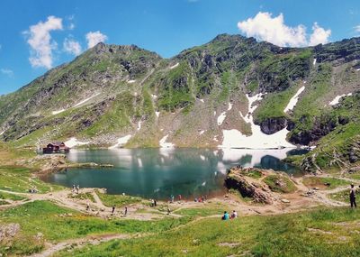 Panoramic view of lake against sky