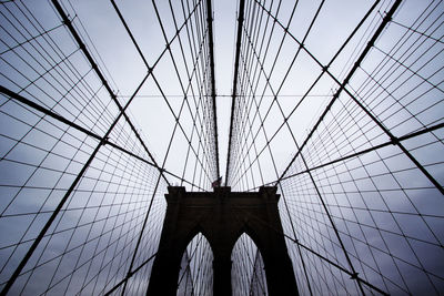 Low angle view of suspension bridge