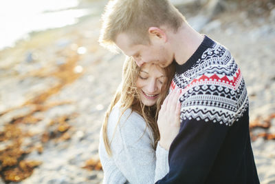 Young couple on beach