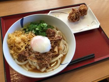 Close-up of food served in plate