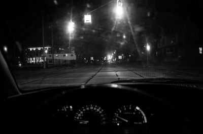 View of road at night