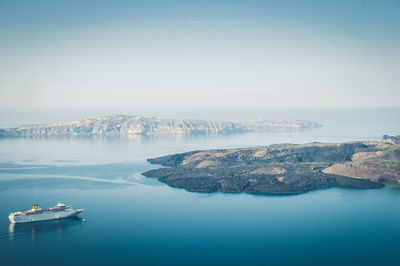 High angle view of sea against sky