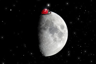Close-up of moon against sky at night