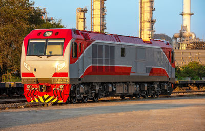 Train on railroad station