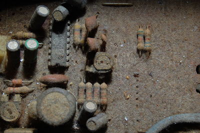 Close-up of rusty machine