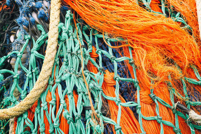 Full frame shot of fishing net