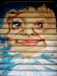 Full frame shot of human face with windows