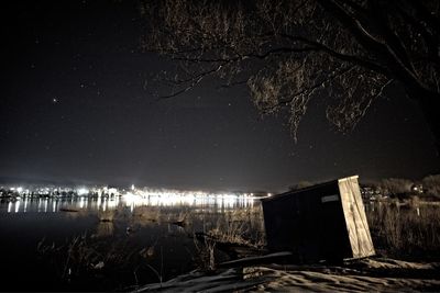 View of illuminated lights at night