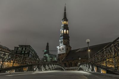 Illuminated city at night