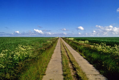 Scenic view of field against cloudy sky