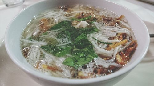 Close-up of soto served in bowl