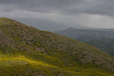 Scenic view of mountains against sky