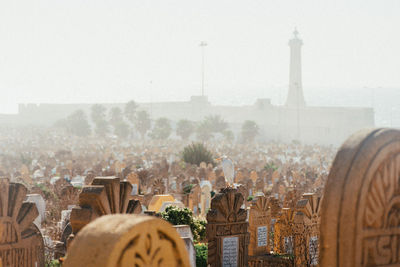 View of graveyard
