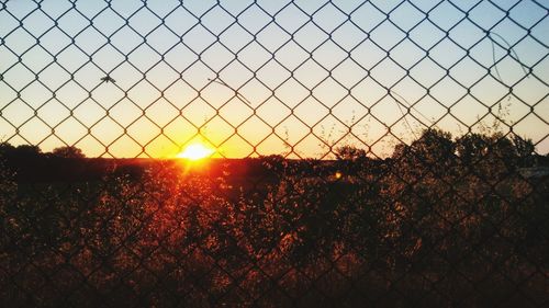 Scenic view of field against sky during sunset