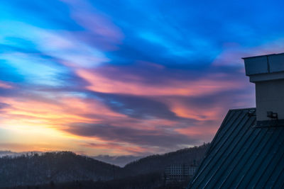 Scenic view of dramatic sky during sunset