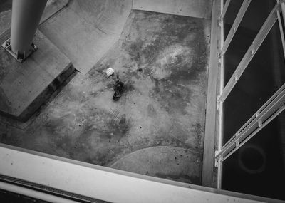 High angle view of skateboarding boy